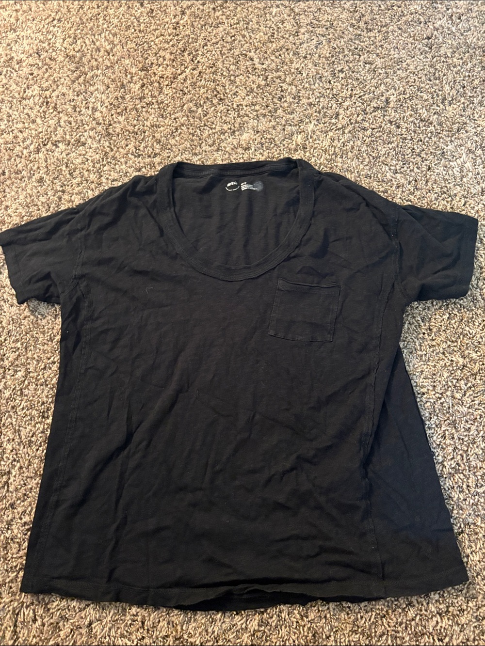 aerie Black Scoop Neck Pocket Tee